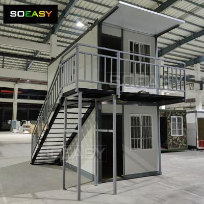 2 lantai modern modular logam prefab prefab pengiriman kecil / merakit / rumah rumah kontainer lipat untuk dijual
